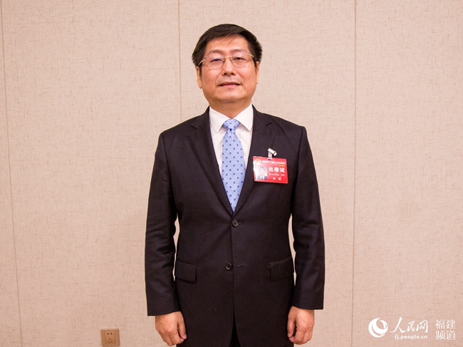 福建省人大代表、福信集团有限公司董事长吴迪。人民网 兰志飞摄